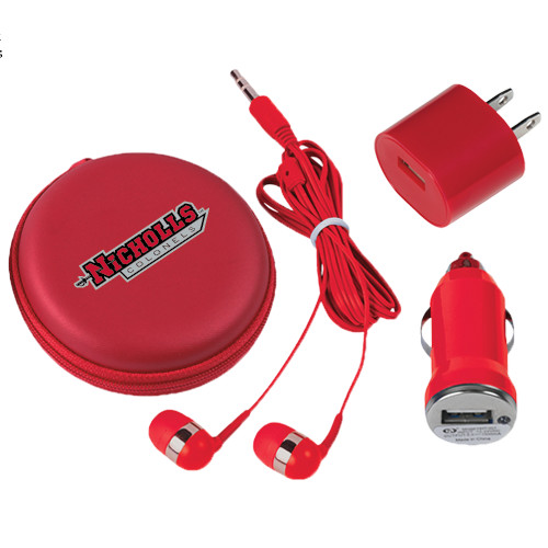 3 in 1 Red Audio Travel Kit - Nicholls Colonels