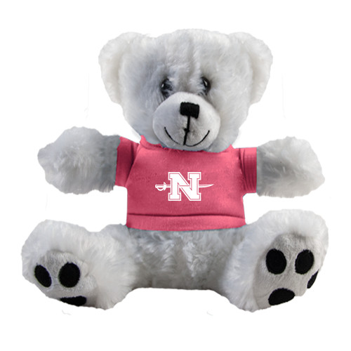  Plush Big Paw 8 1/2 inch White Bear w/Pink Shirt - Official Logo