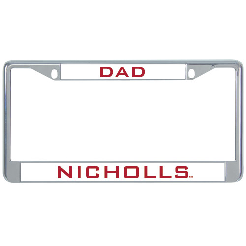  Dad Metal License Plate Frame in Chrome - Dad
