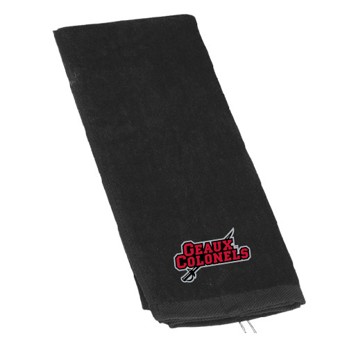  Black Golf Towel - Geaux Colonels-Sword