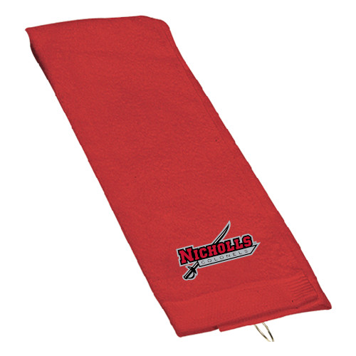  Red Golf Towel - Nicholls Colonels-Sword