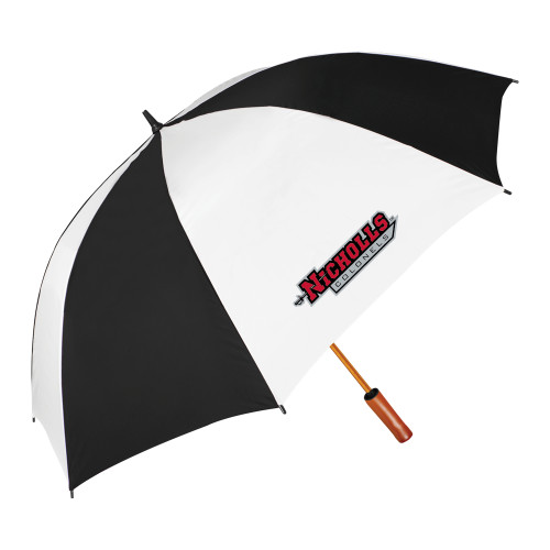  64 Inch Black/White Umbrella - Nicholls Colonels