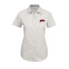 Thumbnail image for  Womens White Twill Button Up Short Sleeve