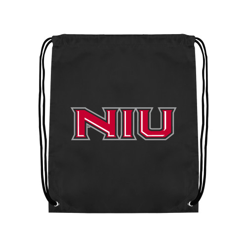  Black Drawstring Backpack - NIU - Primary Wordmark