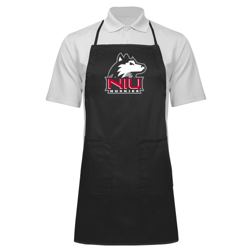  Full Length Black Apron - NIU Huskies - Primary Mark