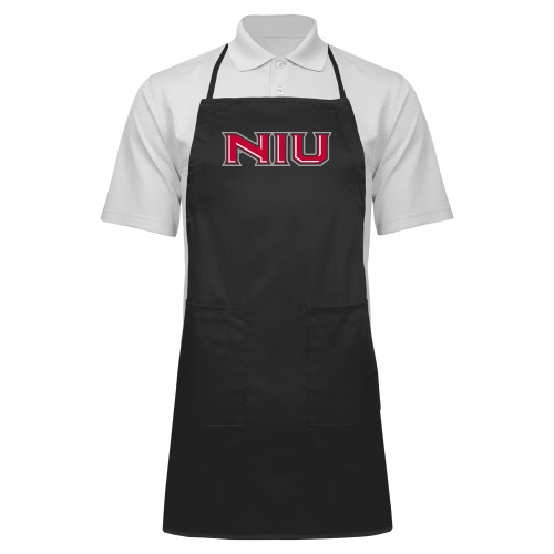  Full Length Black Apron - NIU - Primary Wordmark