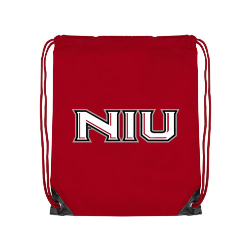  Red Drawstring Backpack - NIU - Primary Wordmark