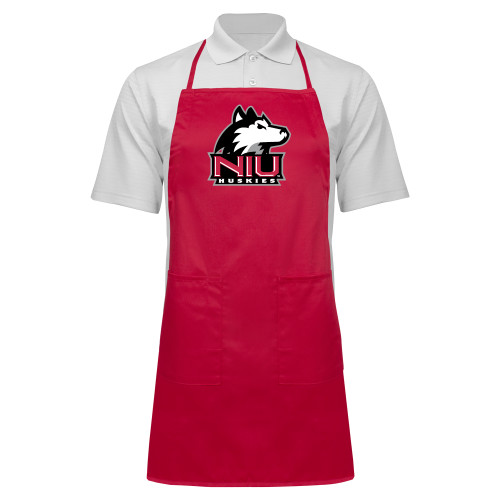  Full Length Red Apron - NIU Huskies - Primary Mark