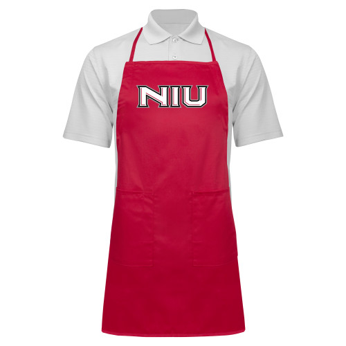  Full Length Red Apron - NIU - Primary Wordmark