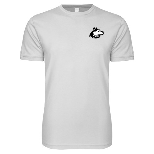  Next Level White SoftStyle T Shirt - NIU Huskie Head