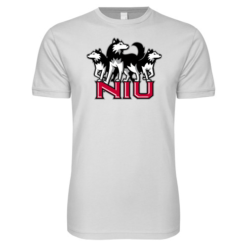  Next Level White SoftStyle T Shirt - NIU w Huskies