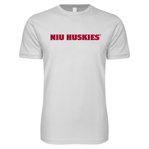  Next Level White SoftStyle T Shirt - NIU Huskies - Block Wordmark