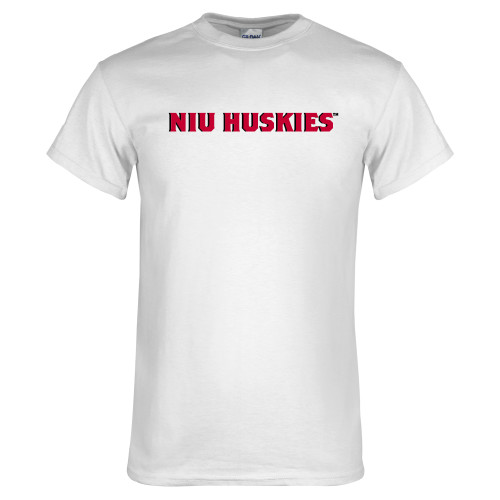  White T Shirt - NIU Huskies - Block Wordmark