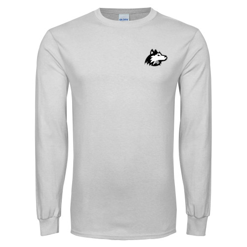  White Long Sleeve T Shirt - NIU Huskie Head