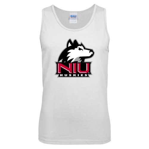  White Tank Top - NIU Huskies - Primary Mark