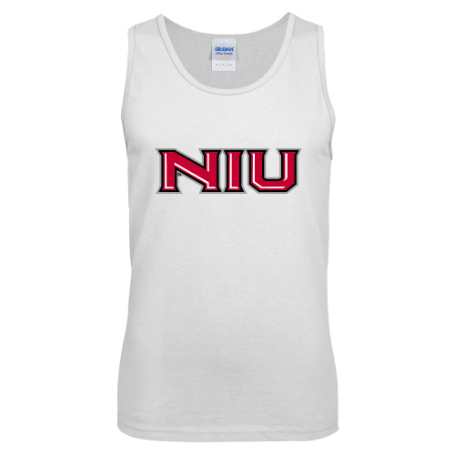  White Tank Top - NIU - Primary Wordmark