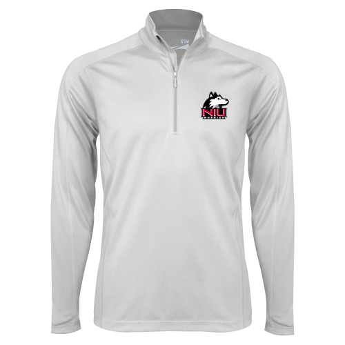  Syntrel White Interlock 1/4 Zip - NIU Huskies - Primary Mark