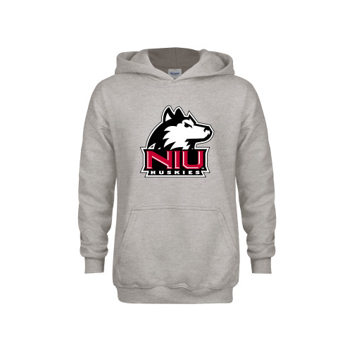  Youth Grey Fleece Hood - NIU Huskies - Primary Mark