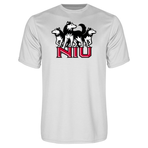  White Performance Tee - NIU w Huskies