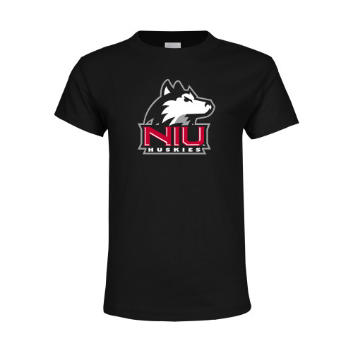  Youth Black T Shirt - NIU Huskies - Primary Mark