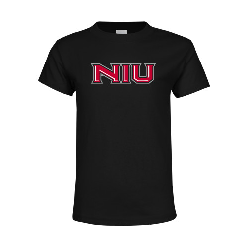  Youth Black T Shirt - NIU - Primary Wordmark