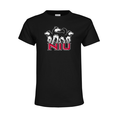  Youth Black T Shirt - NIU w Huskies