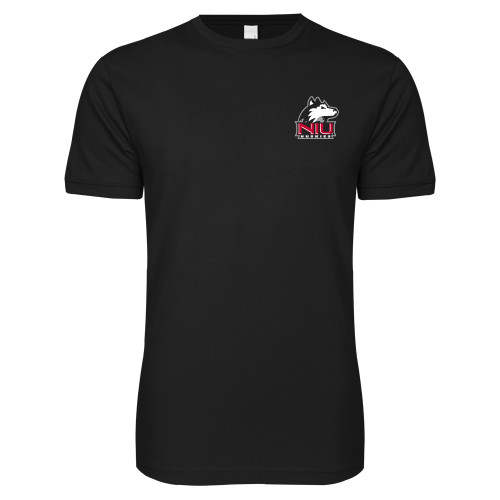  Next Level Black SoftStyle T Shirt - NIU Huskies - Primary Mark