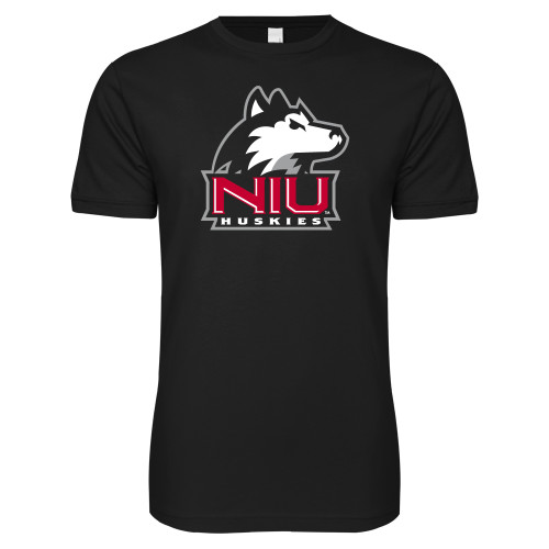  Next Level Black SoftStyle T Shirt - NIU Huskies - Primary Mark