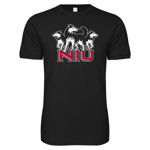  Next Level Black SoftStyle T Shirt - NIU w Huskies