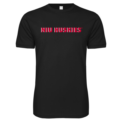  Next Level Black SoftStyle T Shirt - NIU Huskies - Block Wordmark