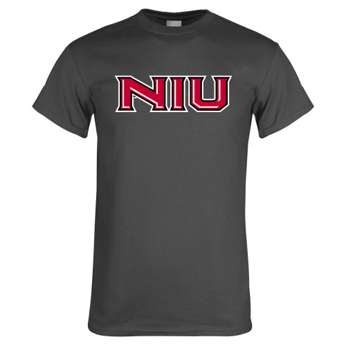  Charcoal T Shirt - NIU - Primary Wordmark