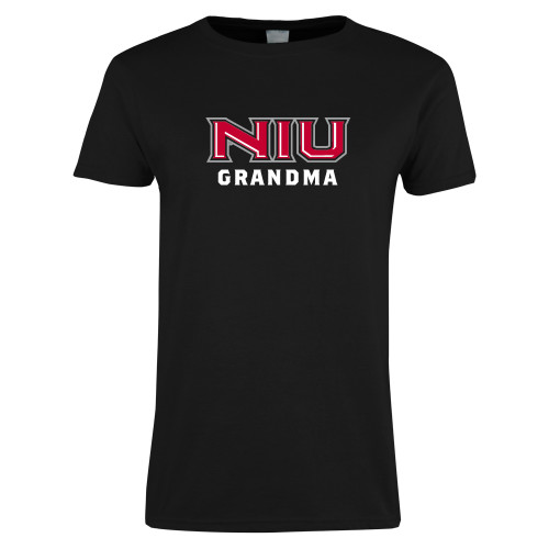  Womens Black Short Sleeve Tee - NIU - Grandma