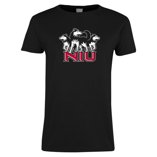  Womens Black Short Sleeve Tee - NIU w Huskies