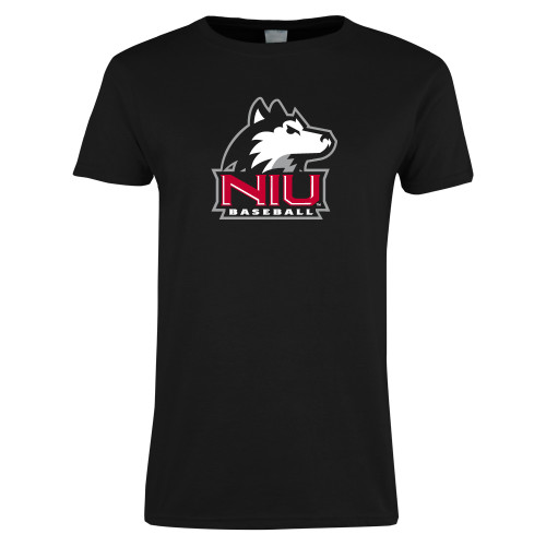  Womens Black Short Sleeve Tee - NIU Huskie - Baseball