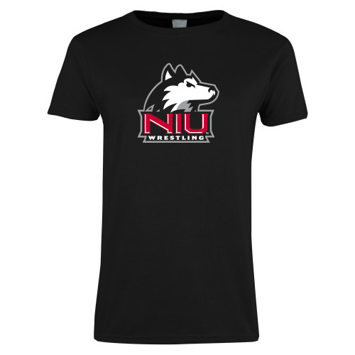  Womens Black Short Sleeve Tee - NIU Huskie - Wrestling