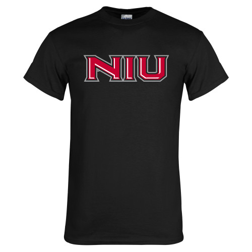  Black T Shirt - NIU - Primary Wordmark