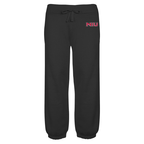  ENZA Womens Black Banded Fleece Capri - NIU - Primary Wordmark