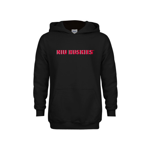  Youth Black Fleece Hoodie - NIU Huskies - Block Wordmark