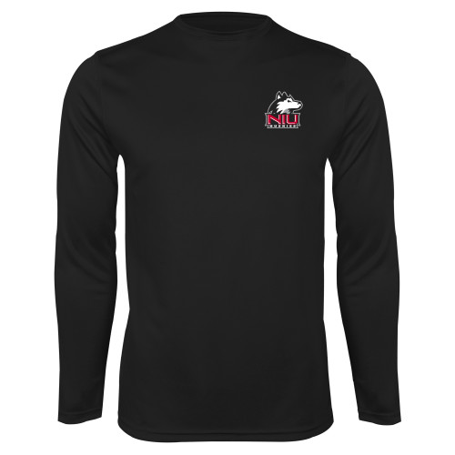  Black Performance Long Sleeve Shirt - NIU Huskies - Primary Mark