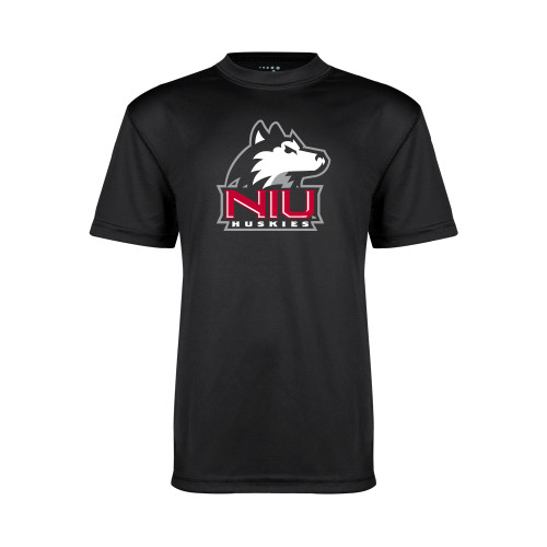  Youth Performance Black Tee - NIU Huskies - Primary Mark