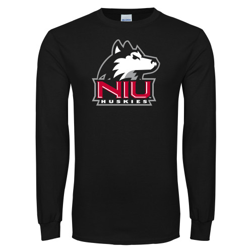  Black Long Sleeve T Shirt - NIU Huskies - Primary Mark