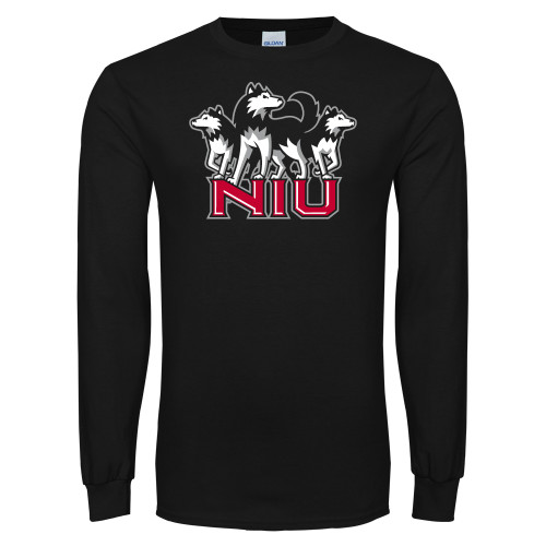  Black Long Sleeve T Shirt - NIU w Huskies