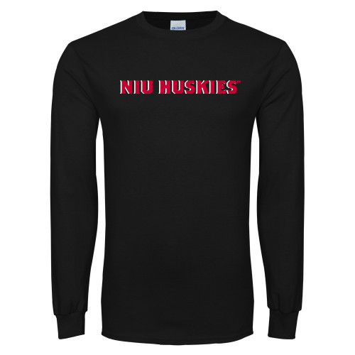  Black Long Sleeve T Shirt - NIU Huskies - Block Wordmark