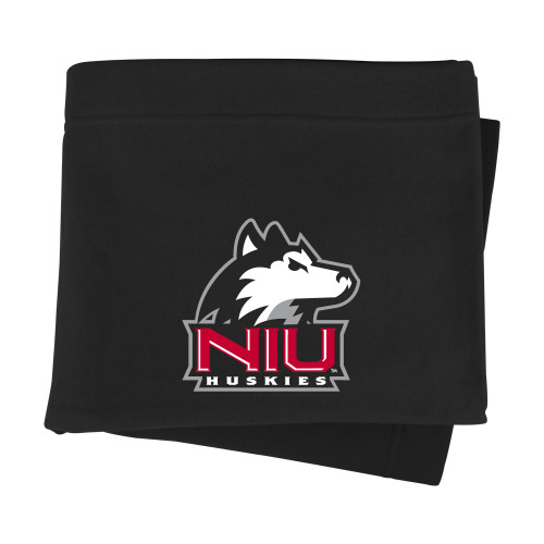  Black Sweatshirt Blanket - NIU Huskies - Primary Mark