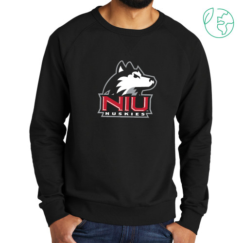  Allmade Black Organic French Terry Crewneck Sweatshirt - NIU Huskies - Primary Mark