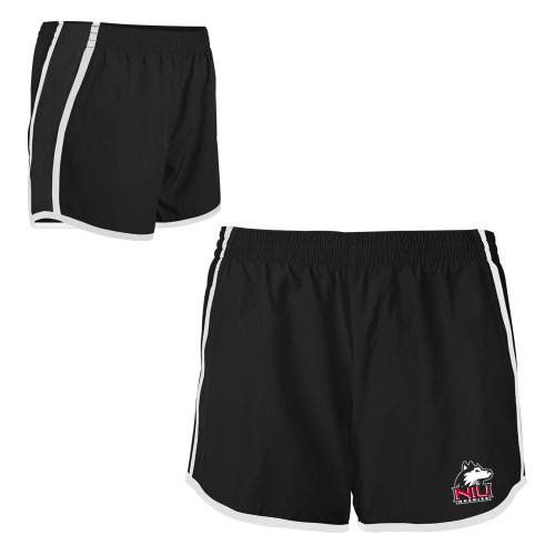  Womens Black/White Team Short - NIU Huskies - Primary Mark