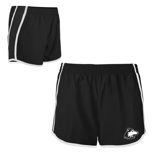  Womens Black/White Team Short - NIU Huskie Head