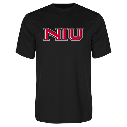  Black Performance Tee - NIU - Primary Wordmark