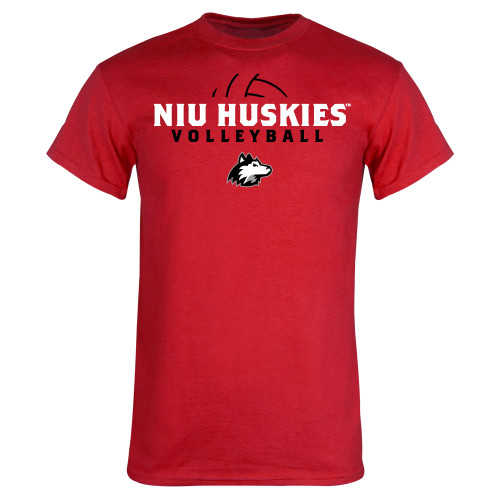  Red T Shirt - NIU Huskies Abstract Volleyball