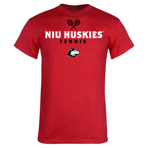  Red T Shirt - NIU Huskies Crossed Tennis Rackets